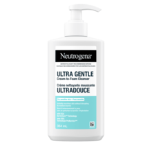 Front shot of Neutrogena® ULTRA GENTLE Cream-to-Foam Cleanser, pump bottle, 354ml